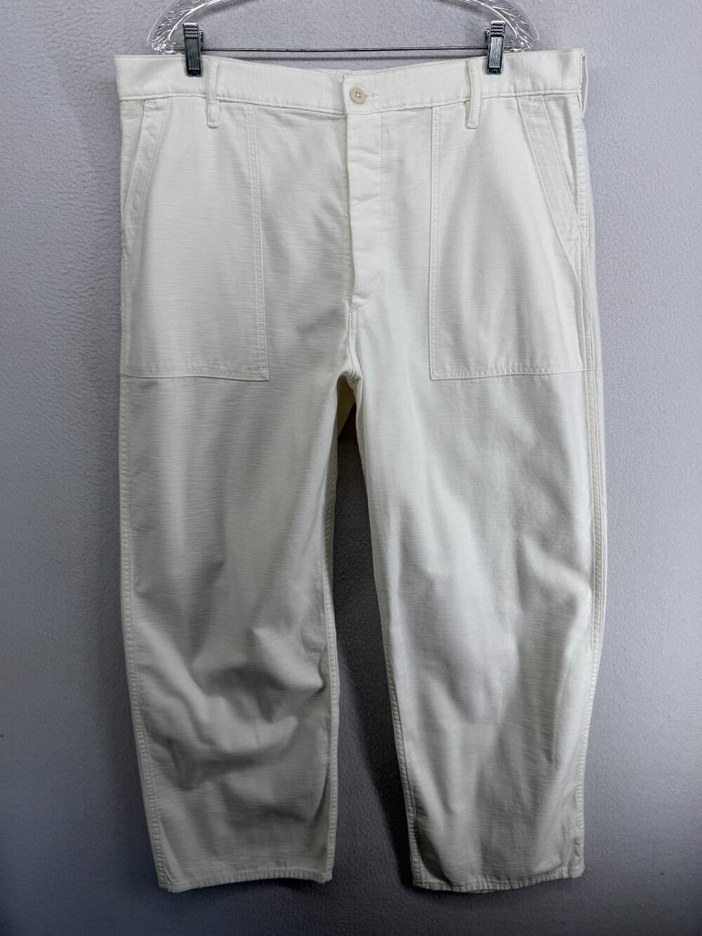 POLO RALPH LAUREN Pants Womens 18 Cotton Sateen Utility Slouchy Off White